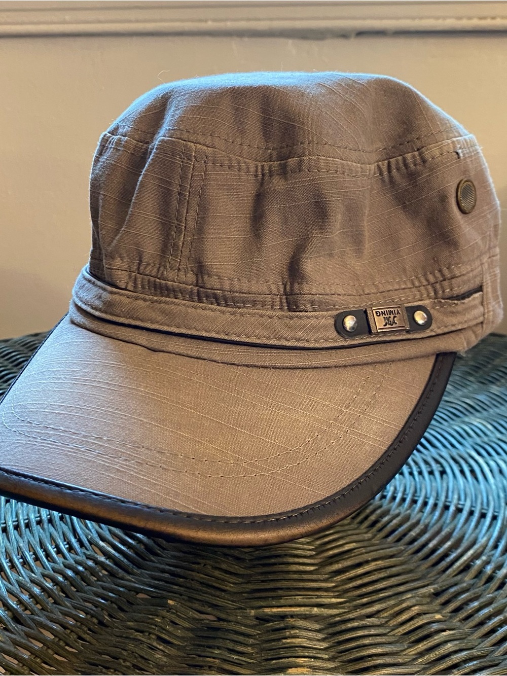 Neutral Taupe Military‑Style Cadet Cap